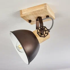 Lampes Industrielles-hofstein Plafonnier Orny Brun, Noir, 1 lumière