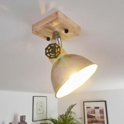 Lampes Industrielles-hofstein Plafonnier Orny Brun, Zingué, 1 lumière