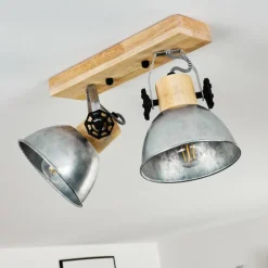 Lampes Industrielles-hofstein Plafonnier Orny Brun, Zingué, 2 lumières