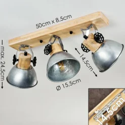 Lampes Industrielles-hofstein Plafonnier Orny Brun, Zingué, 3 lumières
