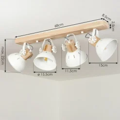Lampes Vintages & Rétros-hofstein Plafonnier Orny Écru, 4 lumières