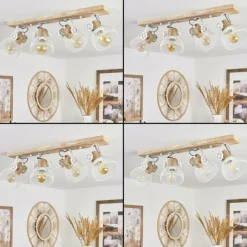 Lampes Industrielles-hofstein Plafonnier Orny Écru, Blanc, 4 lumières