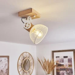 Lampes Industrielles-hofstein Plafonnier Orny Écru, Blanc, 1 lumière