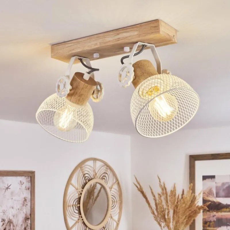 Lampes Industrielles-hofstein Plafonnier Orny Écru, Blanc, 2 lumières