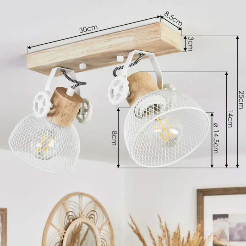 Lampes Industrielles-hofstein Plafonnier Orny Écru, Blanc, 2 lumières