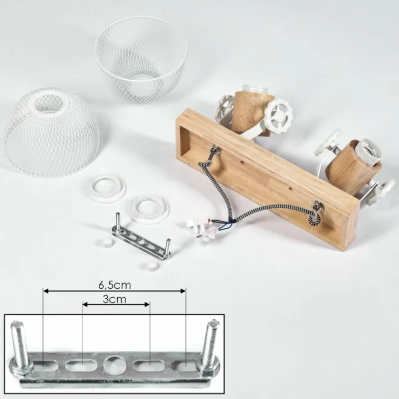 Lampes Industrielles-hofstein Plafonnier Orny Écru, Blanc, 2 lumières