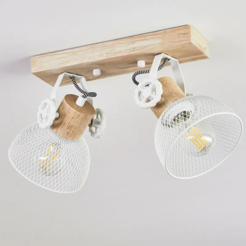 Lampes Industrielles-hofstein Plafonnier Orny Écru, Blanc, 2 lumières