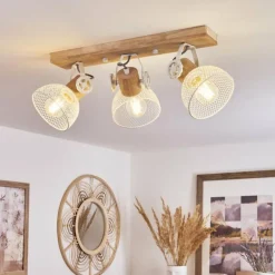 Lampes Industrielles-hofstein Plafonnier Orny Écru, Blanc, 3 lumières