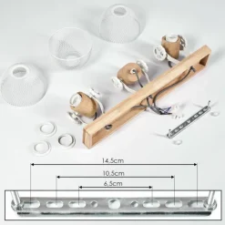 Lampes Industrielles-hofstein Plafonnier Orny Écru, Blanc, 3 lumières