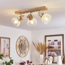 Lampes Industrielles-hofstein Plafonnier Orny Écru, Blanc, 3 lumières