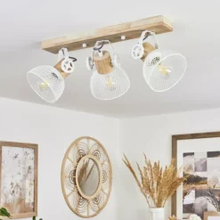 Lampes Industrielles-hofstein Plafonnier Orny Écru, Blanc, 3 lumières