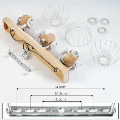 Lampes Industrielles-hofstein Plafonnier Orny Écru, Blanc, 3 lumières