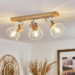 Lampes Industrielles-hofstein Plafonnier Orny Écru, Blanc, 3 lumières