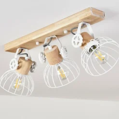 Lampes Industrielles-hofstein Plafonnier Orny Écru, Blanc, 3 lumières