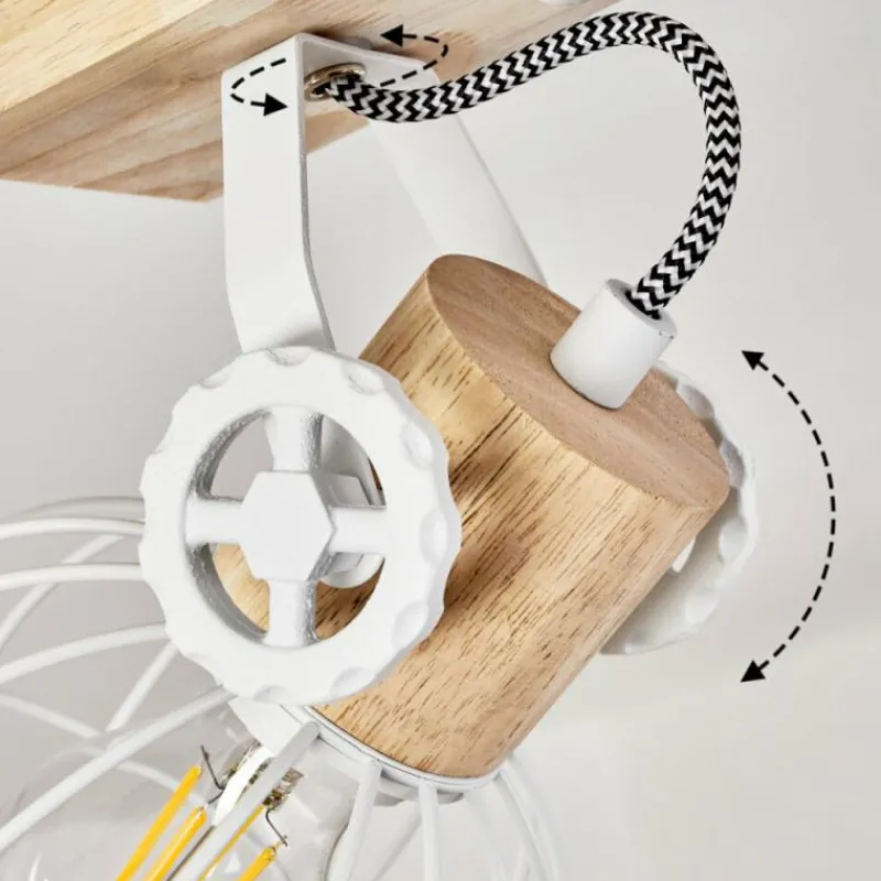 Lampes Industrielles-hofstein Plafonnier Orny Écru, Blanc, 2 lumières