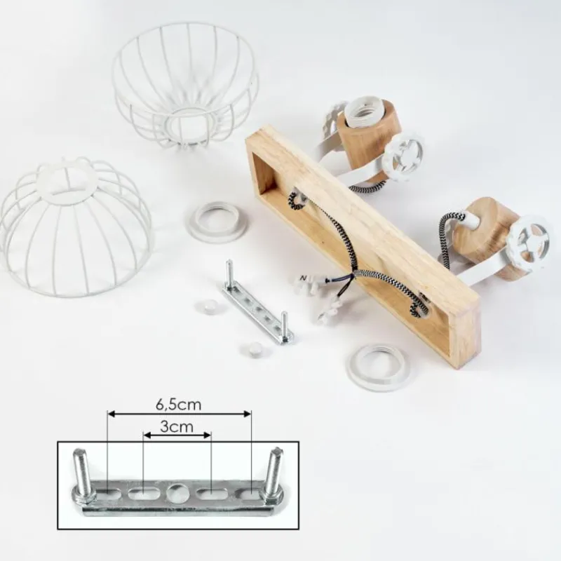 Lampes Industrielles-hofstein Plafonnier Orny Écru, Blanc, 2 lumières