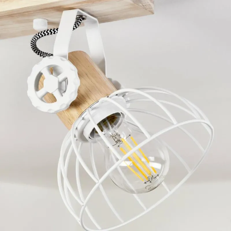 Lampes Industrielles-hofstein Plafonnier Orny Écru, Blanc, 2 lumières