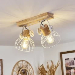 Lampes Industrielles-hofstein Plafonnier Orny Écru, Blanc, 2 lumières