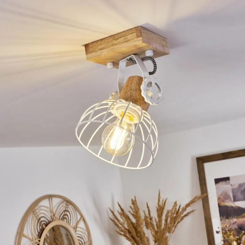 Lampes Industrielles-hofstein Plafonnier Orny Écru, Blanc, 1 lumière