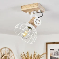 Lampes Industrielles-hofstein Plafonnier Orny Écru, Blanc, 1 lumière