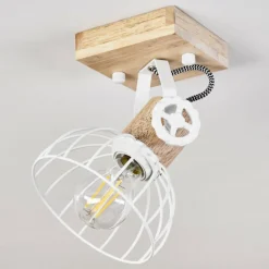 Lampes Industrielles-hofstein Plafonnier Orny Écru, Blanc, 1 lumière