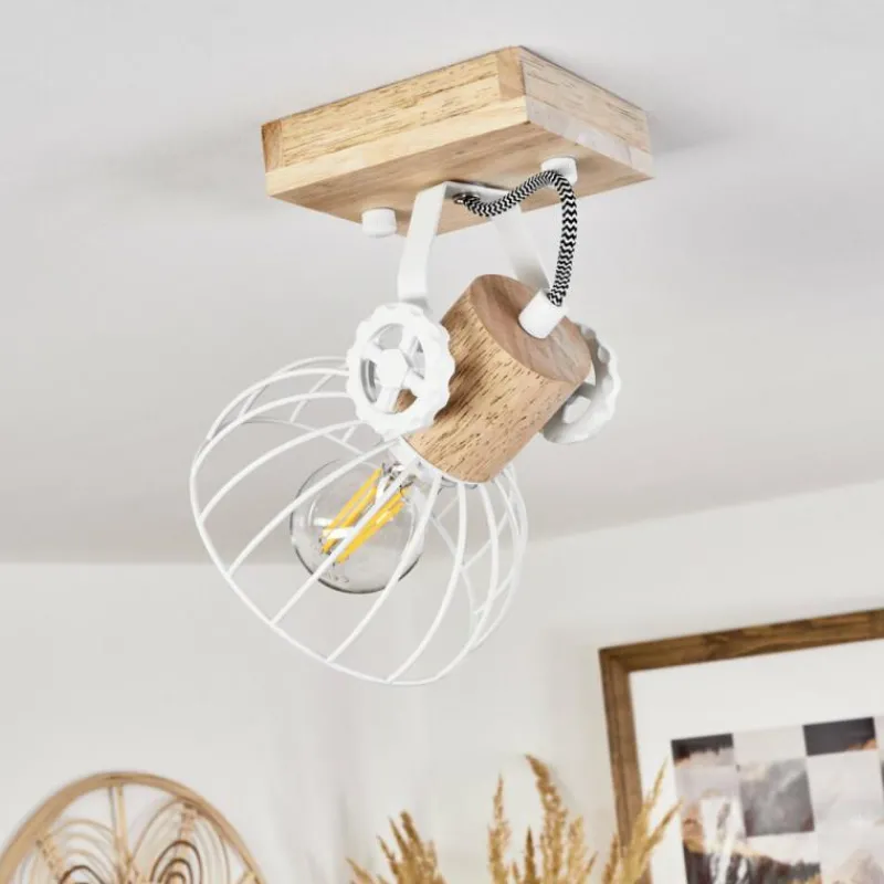 Lampes Industrielles-hofstein Plafonnier Orny Écru, Blanc, 1 lumière