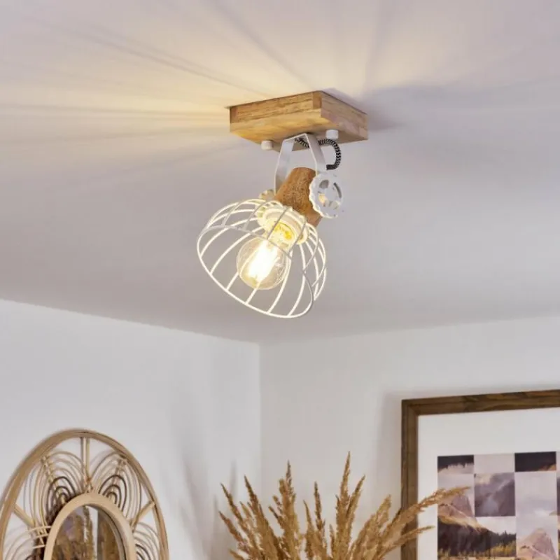 Lampes Industrielles-hofstein Plafonnier Orny Écru, Blanc, 1 lumière