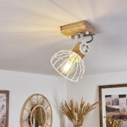 Lampes Industrielles-hofstein Plafonnier Orny Écru, Blanc, 1 lumière