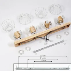 Lampes Industrielles-hofstein Plafonnier Orny Écru, Blanc, 4 lumières