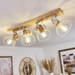 Lampes Industrielles-hofstein Plafonnier Orny Écru, Blanc, 4 lumières