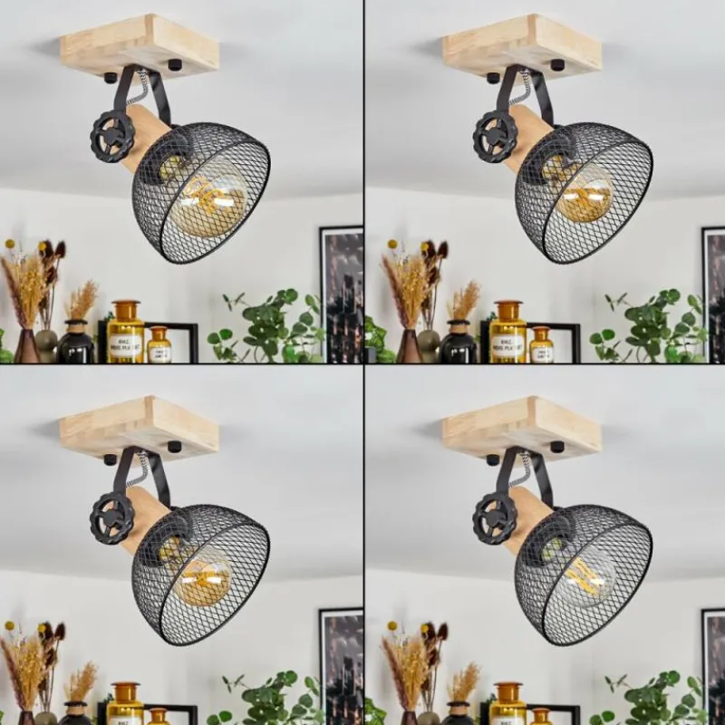 Lampes Industrielles-hofstein Plafonnier Orny Écru, Noir, 1 lumière