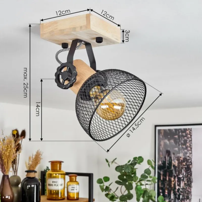 Lampes Industrielles-hofstein Plafonnier Orny Écru, Noir, 1 lumière