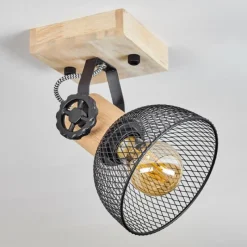 Lampes Industrielles-hofstein Plafonnier Orny Écru, Noir, 1 lumière