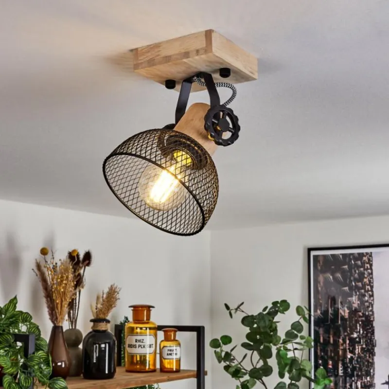 Lampes Industrielles-hofstein Plafonnier Orny Écru, Noir, 1 lumière