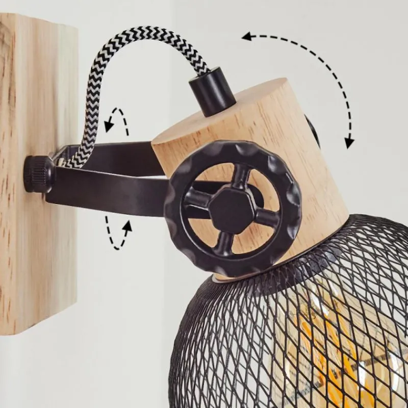 Lampes Industrielles-hofstein Plafonnier Orny Écru, Noir, 1 lumière