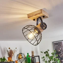 Lampes Industrielles-hofstein Plafonnier Orny Écru, Noir, 1 lumière