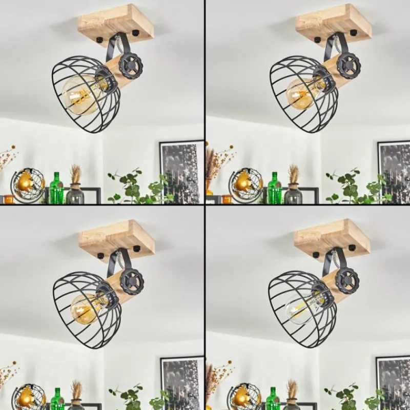 Lampes Industrielles-hofstein Plafonnier Orny Écru, Noir, 1 lumière