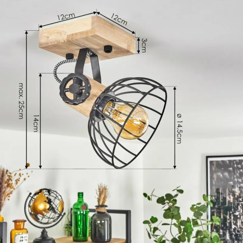 Lampes Industrielles-hofstein Plafonnier Orny Écru, Noir, 1 lumière