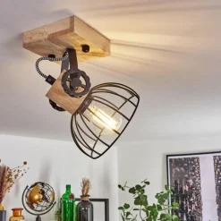 Lampes Industrielles-hofstein Plafonnier Orny Écru, Noir, 1 lumière