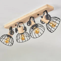 Lampes Industrielles-hofstein Plafonnier Orny Écru, Noir, 4 lumières