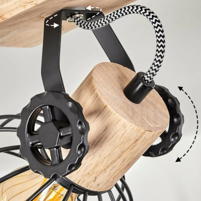 Lampes Industrielles-hofstein Plafonnier Orny Écru, Noir, 3 lumières