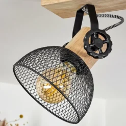 Lampes Industrielles-hofstein Plafonnier Orny Écru, Noir, 4 lumières