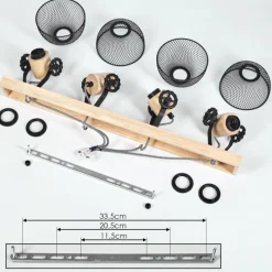 Lampes Industrielles-hofstein Plafonnier Orny Écru, Noir, 4 lumières