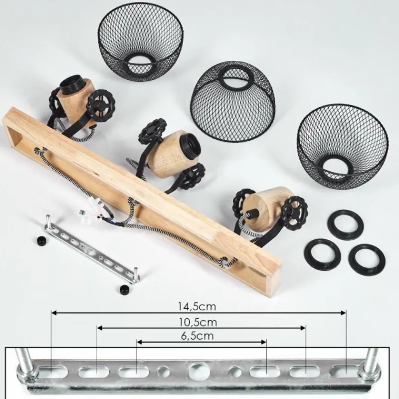 Lampes Industrielles-hofstein Plafonnier Orny Écru, Noir, 3 lumières