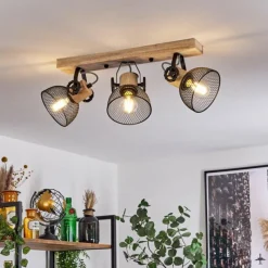 Lampes Industrielles-hofstein Plafonnier Orny Écru, Noir, 3 lumières