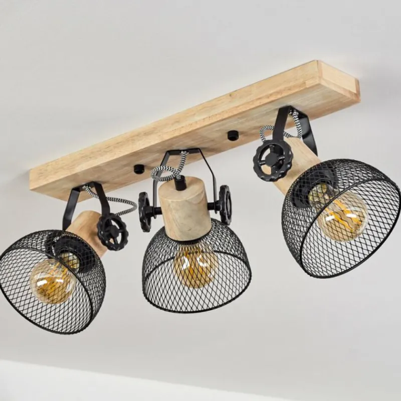 Lampes Industrielles-hofstein Plafonnier Orny Écru, Noir, 3 lumières