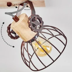 Lampes Industrielles-hofstein Plafonnier Orny Écru, Rouille, 2 lumières