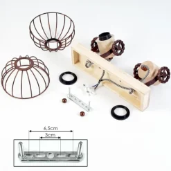 Lampes Industrielles-hofstein Plafonnier Orny Écru, Rouille, 2 lumières