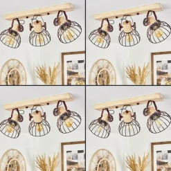 Lampes Industrielles-hofstein Plafonnier Orny Écru, Rouille, 3 lumières