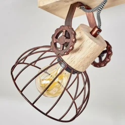 Lampes Industrielles-hofstein Plafonnier Orny Écru, Rouille, 3 lumières